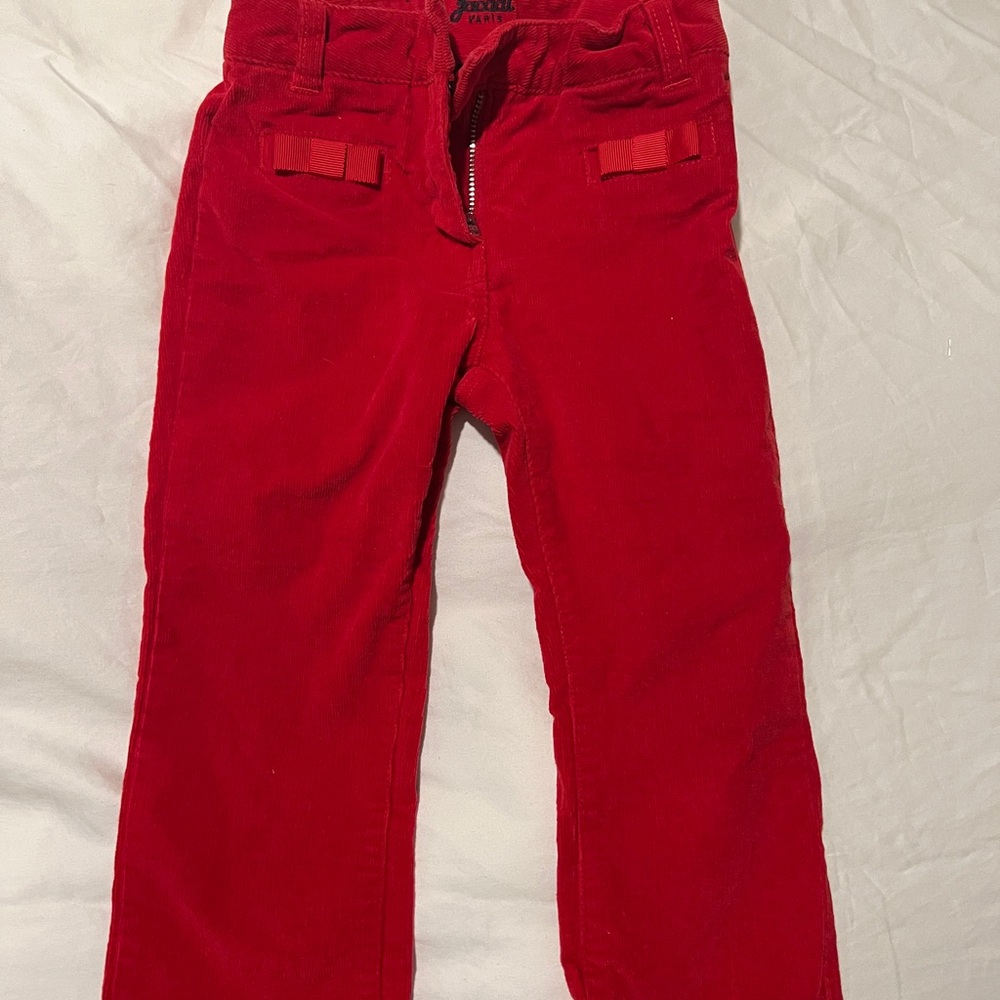 Jacadi corduroy red pants 24m 2T